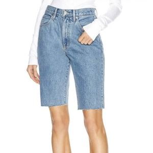 SLVRLAKE Beatnik Jean Bermuda Style Shorts Size 26 Raw Hem High Rise New p16